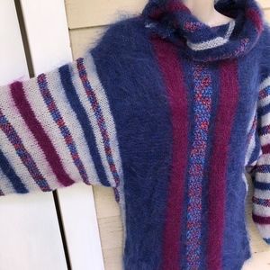 Hand knit mohair blend one of a kind sweater